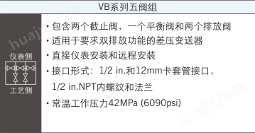 V、VB、VR系列五阀组—仪表阀组不锈钢